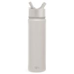 Simple Modern Water Bottle with Straw Lid Vacuum Insulated Stainless Steel Metal Thermos Bottles | Reusable Leak Proof BPA-Free Flask for Gym, Travel, Sports | Summit Collection | 22oz, Almond Birch