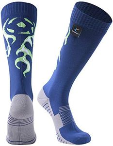 RANDY SUN Waterproof Football Soccer Socks, Women's Skiing Cycling Running Trekking Climbing Fishing Socks For Fisherman Outdoor Close to Nature,1 Pair-Blue-Knee Length,Small