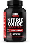 FORCE FACTOR Nitric Oxide Booster, Fast-Acting Formula with L-Arginine, Boosts Nitric Oxide Levels, Maximize Muscle Pumps, Enhance Endurance, Improve Circulation, 120 Capsules