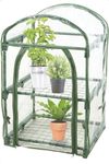 idooka Plastic Portable Mini Greenhouse for Plants Garden/Patio/Balcony - 2 Tier Metal Steel Frame with Clear Tent Cover for Gardening Planting Indoor/Outdoor - Summer/Winter Frost and Cats Protection