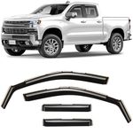 CLIM ART in-Channel Incredibly Durable Rain Guards for Chevrolet (Chevy) Silverado/GMC Sierra 1500 2019-2024 Double Cab, Original Window Deflectors,Vent Window Visors,Truck Accessories,4 pcs- 619191