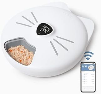 Catit PIXI 6 - Automatic Cat Feeder, WiFi App Controlled, Feeds Dry, Wet Food & Treats, Keeps Wet Food Fresh with Ice Packs, White