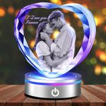 Emoragifou Crystal Photo Frame, Personalized Crystal Picture Frame, Romantic Customized Anniversary Birthday Gifts For Men, Him, Mom, Dad, Couple, Wedding Memorial Gifts for Boyfriend Girlfriend