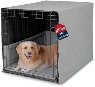 VERABE 3-Piece Waterproof Dog Crate Cover Set with Kennel Cover, Bed Mat & Bumper Pad - Washable Pet Crate Accessories Fit for 48 Inch Dog Cages (48", Gray)