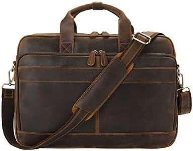 Jack&Chris Leather Briefcase for Men,Business Travel Laptop Messenger Bags with Attache Case 15.6",MB005-8L