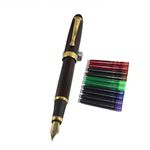 Gullor Jinhao 450 Normal nib Fountain Pen Dark red with 5 color Ink Cartridges