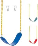 Squirrel Products Heavy Duty Strap Swing Seat - Playground Swing Seat Replacement and Carabiners for Easy Install - Blue