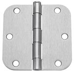 Dynasty Hardware 3-1/2 Door Hinges 5/8 Radius Corner, Satin Nickel, 18 - Pack by Dynasty Hardware