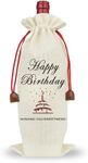 Raisingwell Birthday Wine Bag, Funny Birthday Gifts for Women Men, Wine Champagne Gift Bag With Drawstring, Birthday Party Decorations, Wine Set - Birthday Cake