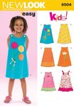 New Look Sewing Pattern 6504: Child Dresses, Size A, Multi-Colour, A (3-4-5-6-7-8)