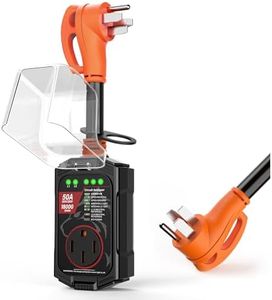 Vehiker 18000 Joules-RV Surge Protector 50 Amp, IP68 RV Power Surge Voltage Protection, RV Adapter Plug for Camper, Circuit Analyzer for Travel Trailers with Automatic Protection(Orange)