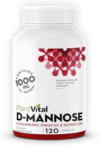 Plantvital D Mannose Capsules with Cranberry - D-mannose 1000mg Capsules - High Potency for Bladder, Kidney and Urinary Tract Support. Cranberry Powder with Hibiscus and Dandelion. 2 Months Supply