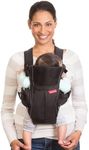 Infantino Swift Classic Carrier with Pocket - 2 Ways to Carry Black Carrier with Wonder Bib & Essentials Storage Front Pocket, Adjustable Back Strap, 1-Piece