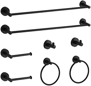 BGL Bathroom Hardware Set Black Bathroom Accessory Set Towel Bar 8 Pieces