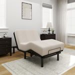 FLEXISPOT Twin XL Adjustable Bed Frame Base,Segmented Design,Easy Assemble, Oxford Fabric Bedspread,Wired Remote,Whisper Quiet Durable Motor,Mattress Holder.