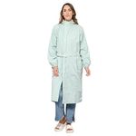 THE CLOWNFISH Polyester Raincoats For Women Rain Coat For Women Longcoat Raincoat For Ladies Waterproof Reversible Double Layer. Aquashield Series (Pista Green, Xx-Large)