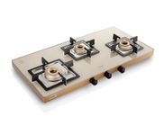Glen Gas Stove 3 Burner | Toughened Glass Top Ultra Slim LPG Gas Stoves | Manual Ignition High Flame Forged Burner | ISI Certified | Revolving Inlet Nozzle (1035 US AC)