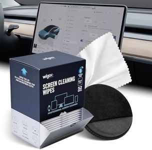 Wigoo Car Screen Cleaner Kit [Alcohol-Free, Streak-Free] Tesla Screen Cleaner, Suitable for Touchscreen, Computer, Laptop, Phone, iPad, 52 Wipes with 1 Microfiber Pad & Cloth