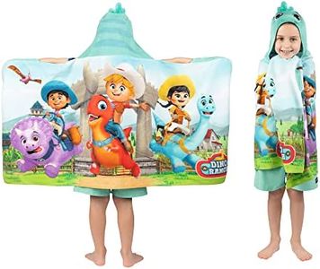 Franco Dino Ranch Bath/Pool/Beach Soft Cotton Terry Hooded Towel Wrap, 24 in x 50 in, by Kids