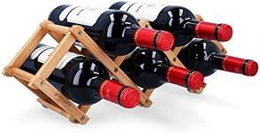 Navaris Bamboo Wine Rack - Foldable