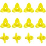 WHYHKJ 12PCS Three Leaf Hummingbird Bird Feeder Hummingbird Feeders Replacement Flowers, Feeding Ports Replacement Bird Feeder Replacement Parts for Hummingbird Feeder Hanging Feeder, Yellow