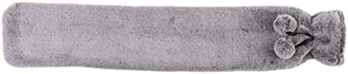 Warmies Hot Water Bottle Marshmallow Grey Fur Fleece Cover, Long Wearable Hot Water Bottle