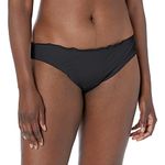 Smart & Sexy Women's Swim Secret Ruffled and Ruched Back Bikini Bottom, Black Hue, Medium