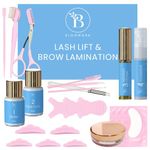 Lash Lift Kit + Brow Lamination Kit + 2-in-1 Solution + At Home Brow Lamination Kit + Lash Lift + Lasts 6-8 Weeks + 15 Applications + DIY Perm Kit for Eyelashes and Brows