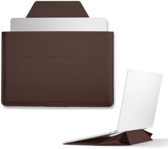 MOFT Laptop Carry Sleeve, 2-in-1 Laptop Bag & Stand for 14" MacBook Air/Pro, MOVAS-E- Coffee Leather, Stylish Slim Computer Sleeve Bag with Expandable Storage for Computer Accessories, Coffee