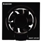 Anchor By Panasonic Smart Air Neo 200mm, High Speed Motor Exhaust Fan For Kitchen, Bathroom With 1250 Rpm (Black, 1 Piece) (14180BK / 13048BK)