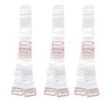 YARBAR Invisible Clear Bra Strap Non-Slip Adjustable Bra Strap Soft Transparent Shoulder Strap, 3 Pairs