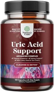 Herbal Uric Acid Cleanse and Detox - Essential Daily Kidney Cleanse and Uric Acid Support for Adults -120 Joint Support Supplement and Detox Cleanse with Tart Cherry Extract Capsules for Men and Women