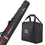 KEMIMOTO Ski Bag and Ski Boot Bag Combo, 25L Ski Bag Snowboard Bag Fit Skis Up to 78.74 inches (200cm), 360° Fully Padded Perfect for Road Trips and Air Travel Transport