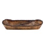 Natural Wooden Tray & Bowls Serving Bowl for Salad, Veggies and Fruits, Large Deep Tray for Family, Party. (Divided Tray)