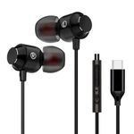 USB C Earbuds Wired, Type C in Ear Headphones Wired, Stereo Bass Earphones with Micphone and Volume Control Compatible with iPhone 15 Samsung Google Pixel Smart Phones