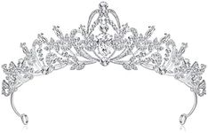 Lovelyshop Clear Crystal Sliver Gothic Alloy Tiara Headpiece