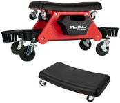 Maxshine Detailing Creeper Seat w/Cushion - 2-in-1 Mobile Rolling Creeper w/Detachable Seat, 2 Side Holders, and a Drawer - Car Cleaning, Buffering, Polishing, Ceramic Coating, & Waxing