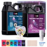 LET'S RESIN Casting Epoxy Resin Kit, 1L(34oz) Crystal Clear & Bubble Free Epoxy Resin and Hardener, High Gloss Resin Kit for DIY Art, Mould Casting, Wood, Jewellery Making, Coasters, Table Top