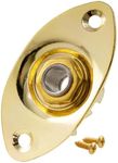 Musiclily 1/4" Oval Loaded Guitar Input Jack Output Jack Socket Plate for Electric Guitar,Gold