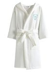 Boys&Girls 100% Cotton Toddler Terry Bathrobe Soft Hooded Towel Baby Kids Cotton Spa Robes Sleepwear for Kids 3-12 Years (CA/US, Age, 6 Years, 8 Years, White)
