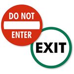 SmartSign "Do Not Enter - Exit" Two-Sided Glass Door Decal | 6" Diameter, Made in USA