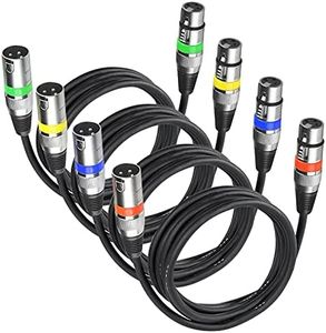4Pack Cable Dmx 3m para Luces Cable Xlr Macho Hembra 3 Pines Cable Micrófono Xlr, Alargador Cable Canon Dmx Cables de Cabeza Movil Focos Escenario, Conexiones Xlr Mesa de Mezclas Cable de Microfono