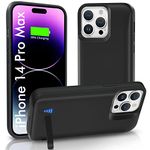 SlaBao Battery Case for iPhone 14 Pro Max(6.7 inch), 6800mAh Portable Extended Charging Case with Kickstand Rechargeable Battery Pack Compatible with iPhone 14 Pro Max - Black