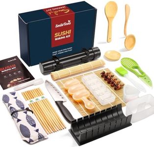 SmileTools Sushi Making Kit, 28 in 1 [Parent-Child] Sushi Roller Kit with Bamboo Mats, Sushi Bazooka, Nigiri Gunkan Sushi Mold, Musubi Maker, Rice Ball Mold & More