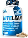 Evlution Nutrition Night Time Fat Burner Support - Overnight Sleep and Weight Loss Support Pills with Thermogenic Green Tea and White Kidney Bean Extract - Diet Pills That May Help Stubborn Fat Loss