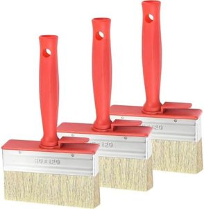 Pinceau De Clôture Pinceau Plat 30 x 120 mm Pinceaux De Peinture avec Poignée en Plastique Pinceau Lasure pour Terrasse Abri De Clôture Abri De Jardin Et Clôture pour Bois 3 PCS