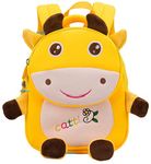 FunBlast Cute Miniature Fancy Bag for Kids – Small Size Picnic Bag for Baby,Boys,Girls/Lightweight Travel Mini Backpack for Kids - Multi Color (ONLY FOR 2-5 YEAR OLD) (My Funny Cow - Yellow)