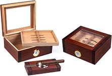 Prestige Import Group - The Sovereign Two-Tone Beveled Glass Top Cigar Humidor with Matching Ashtray