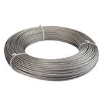 Muzata 165Feet 1/8inch Stainless Steel Wire Rope Aircraft Cable Railing Decking 7x7 Strand Indoor Outdoor DIY Balustrade String WR01,WP1