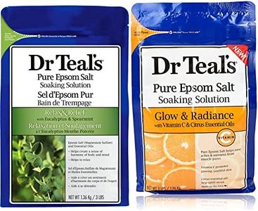 Dr Teal's Eucalyptus & Spearmint Epsom Salts | Vitamin C Epsom Salt (DRTE4), 1.36 Kilogram each